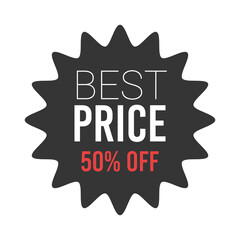 Best price black round starburst sticker for black friday and cyber monday discount advertising campaign.