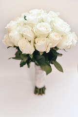 bride's bouquet of white roses
