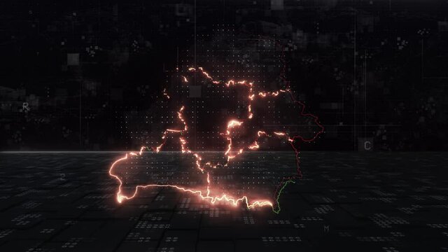 Belarus Map Digital Hi-tech background 4k
