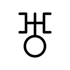 Uranus planet symbol. Vector sign. Astrological calendar. Zodiacal black and white horoscope. Outline illustration. Jyotisha. Hinduism, Indian or Vedic astrology