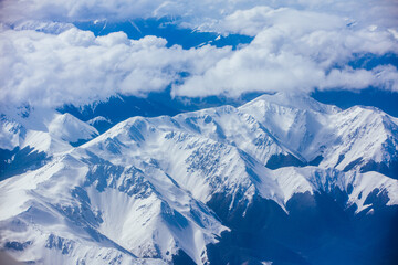View over Southern Alps in New Zealand