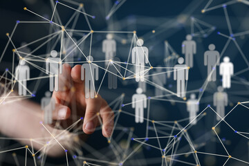 organization chart team concept networking technology.