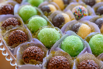 Traditional birthday party sweets in Brazil.