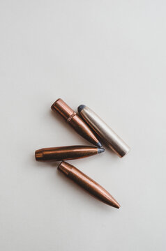 Hunting bullets on plain background