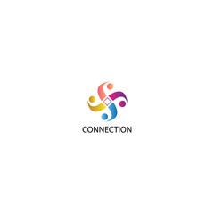 creative web logo connection vector illustration circle colorful design