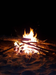 fire in the fireplace