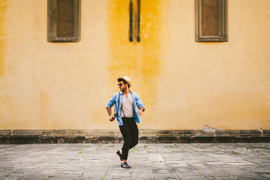 Dancing Hipster Exploring the Old Town