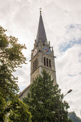 Fototapeta na wymiar Vaduz, Liechtenstein. The Cathedral of St Florin