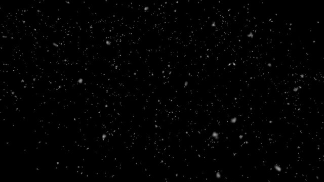 Looped Realistic Falling Snowflakes Background Overlay
