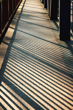Shadows on old bridge