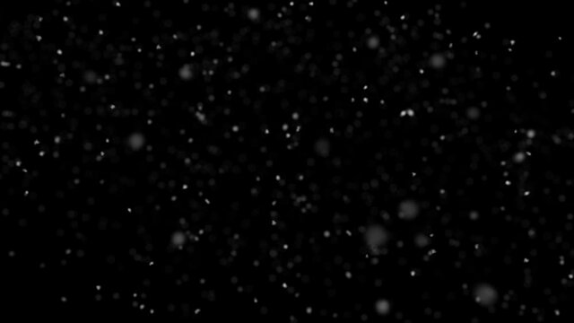 Looped Realistic Falling Snowflakes Background Overlay 