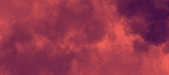 orange abstract watercolor background, sky with clouds	