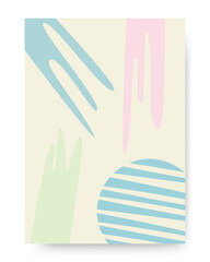 Minimalist poster design with composition of abstract organic shapes in a trendy contemporary collage style. Vector Illustration for Covers, wall hangings, books, social media stories, Pag etc.