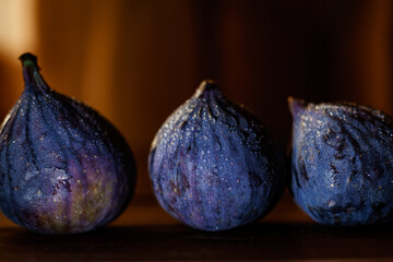 figs on a wooden table