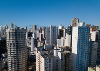 Fototapeta na wymiar Drone aerial view of cityscape of Salvador, Bahia, Brazil. Aerial view of buildings.