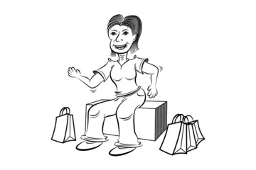 person with shopping bags