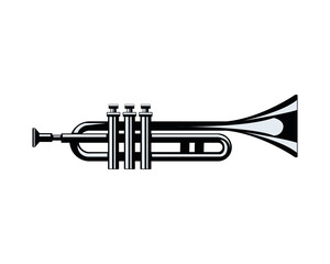 trumpet musical instrument isolated icon - obrazy, fototapety, plakaty