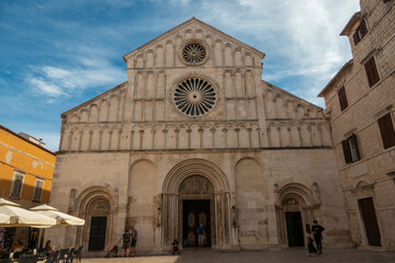 Zadar / Croatia - September 2 2020: St.Anastasia cathedral in Zadar, Croatia.