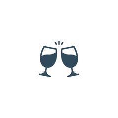 Wine Glasses Toast Icon. Cheers icon