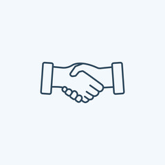 Handshake line icon, Agreement, collaboration, partnership icon