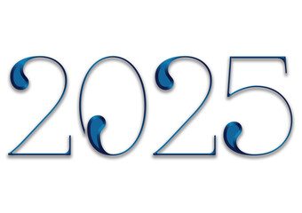 2025, Jahreszahl, Blau