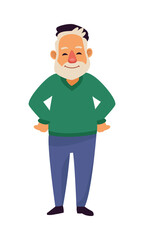 old man wearing beret active senior character