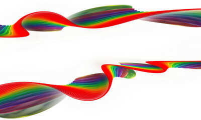 Elegant abstract wave, beautiful background for art projects. 3D illustration, computer-generated fractal