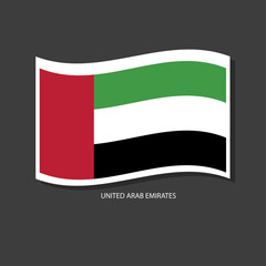 United Arab Emirates flag Vector waving with flags.