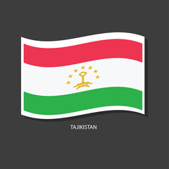 Tajikistan flag Vector waving with flags.