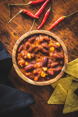 Chili con carne. Mexican food with beans.