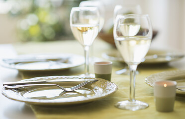 Close up of place setting