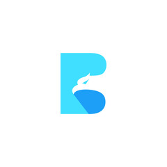 B logo eagle vector icon illustration