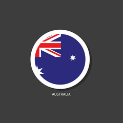Australia flag Vector circle with flags.	