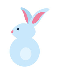 Fototapeta na wymiar cute rabbit seated back animal farm icon