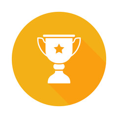 Award cup vector icon. Trophy sign. Champion's cup icon with star