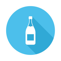 Wedding glyph Icon Vector Champagne Bottle. Congratulation, celebration, wine icon. Alcohol drink glass icon