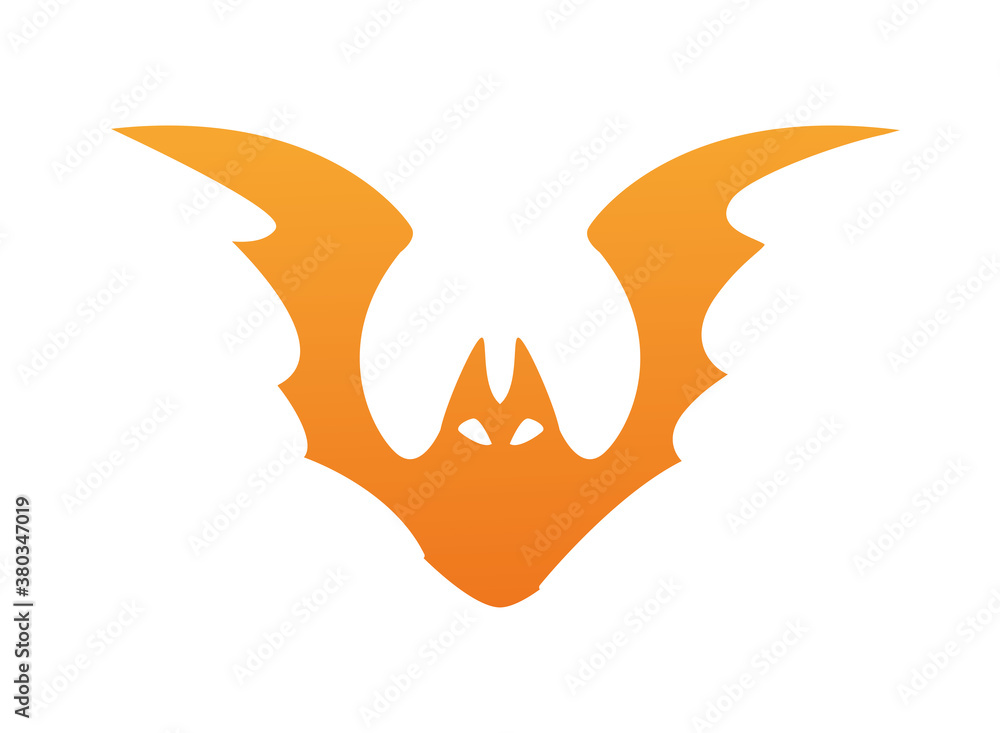 Canvas Prints halloween bat flying orange color icon