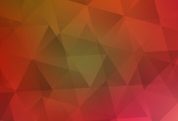 Light Red, Yellow vector polygon abstract backdrop.