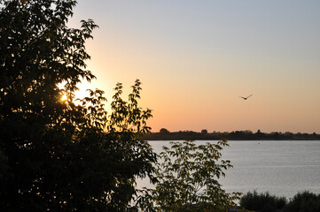 sunset over the river