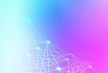 Light Pink, Blue vector backdrop with artificial intelligence data.