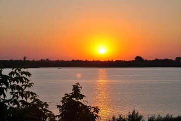 sunset on the river