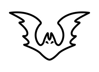halloween bat flying line style icon