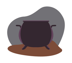 halloween witch cauldron pot icon
