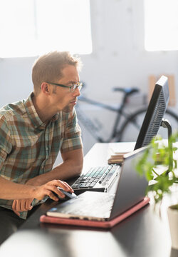 Man using computer in office