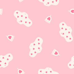 Menstrual cups and pads. Seamless pattern.