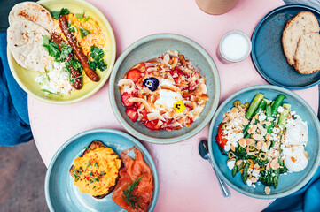 Healthy Breakfast in Trendy Cafe