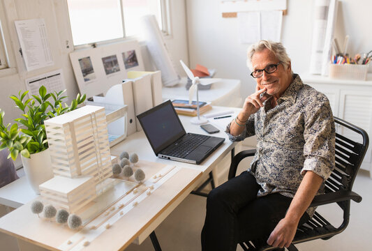 Portrait of architect in his office