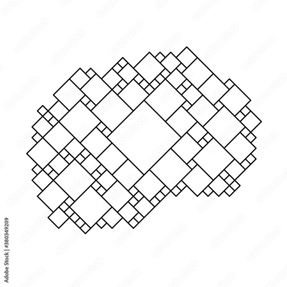Poster macedonia map from black pattern from a grid of squares of different sizes. vector illustration...