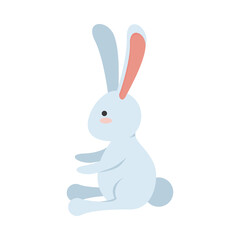 cute little rabbit easter animal seated