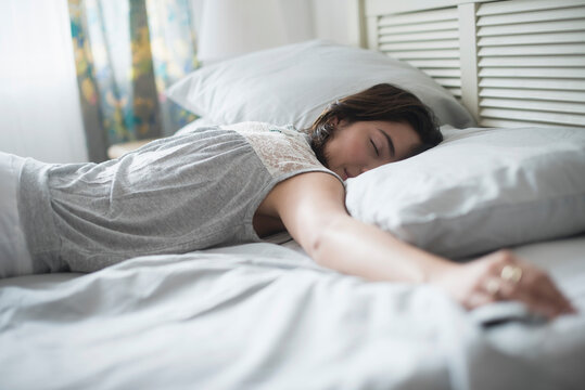 Woman sleeping in bed